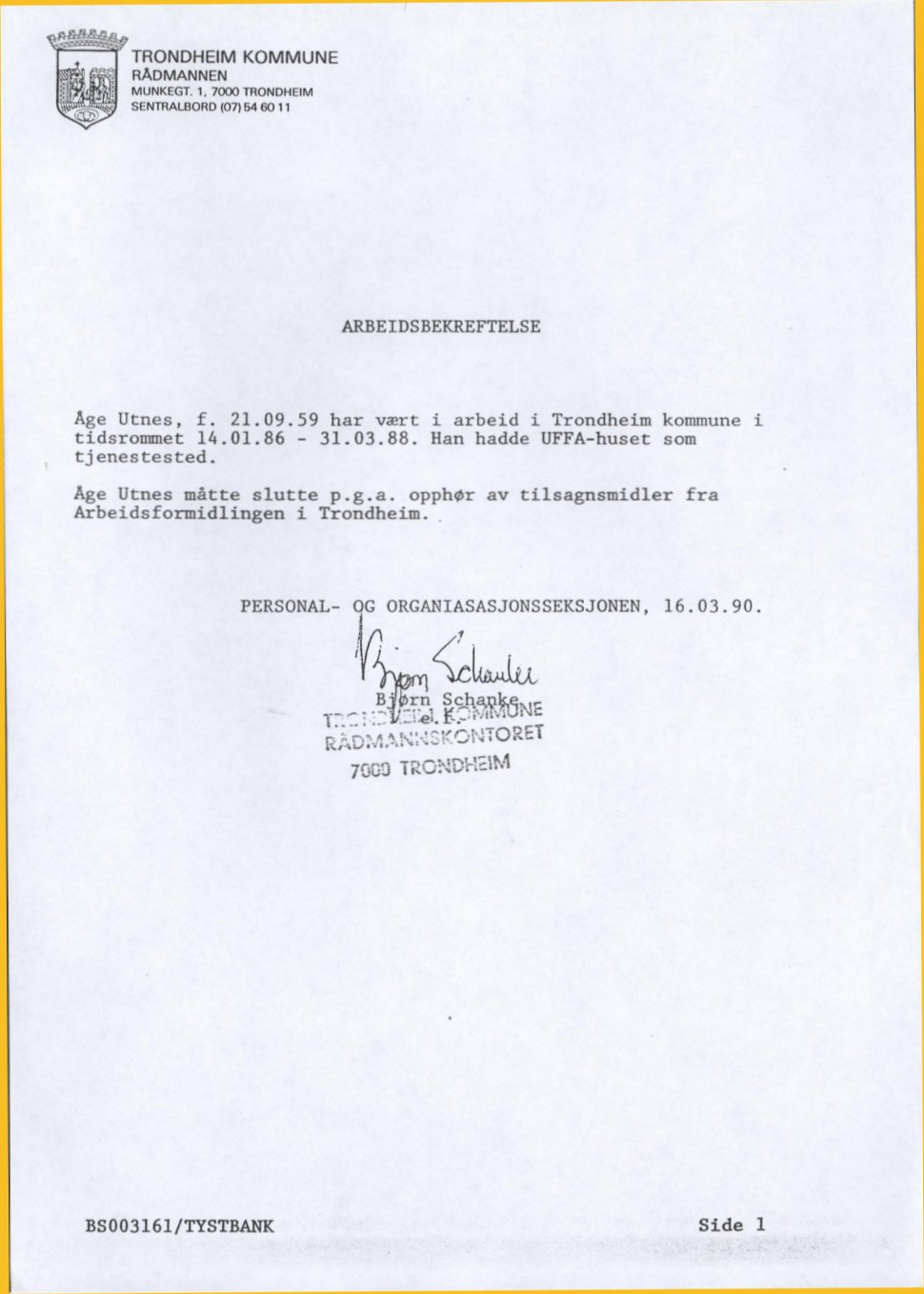 Arbeidsledelse, regnskap og lydteknikk ved Uffa, 1986-88